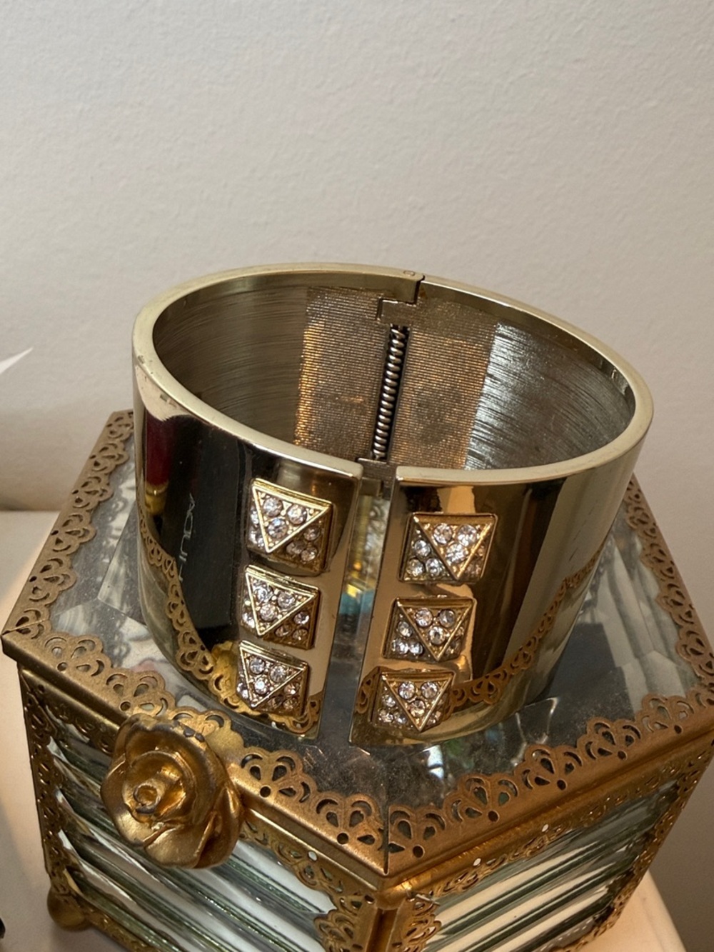 Victoria’s Secret Gold-Tone Crystal Accent Cuff Bracelet